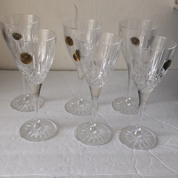 Royal Crystal Rock Puccini Wine crystal Glasses 6 pc set - Picture 1 of 9